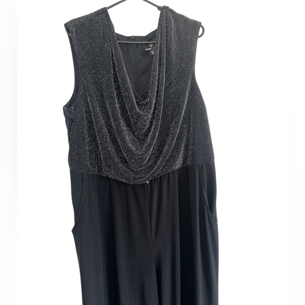 Ronni Nicole Black Jumpsuit with Glittering Detail